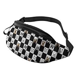 Karierter Hund Gürteltasche Sport Casual Hüfttasche für Damen Herren Modisch von AOOEDM