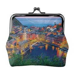 Kleine Geldbörse mit italienischem Sonnenuntergangsdruck, Ledertasche mit Kussverschluss, Kleingeldbörse, Geschenke für Männer und Frauen von AOOEDM