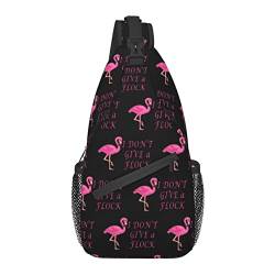 Kompatibel mit I Dont Give A Flock Flamingo Animal Sling Bags Brust Schulter Rucksäcke Umhängetasche Outdoor Brusttasche Reiserucksack für Männer Frauen Wandern Camping Radfahren von AOOEDM