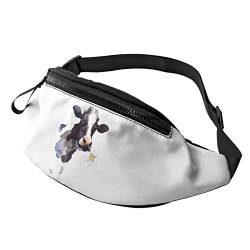 Milchkuh halten weiße Blume Gürteltasche Sport Casual Hüfttasche für Damen Herren modisch von AOOEDM