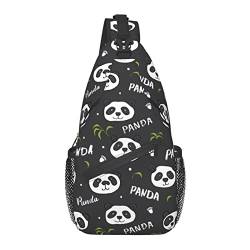Niedlicher Panda Sling Bag Umhängerucksack für Männer und Frauen, langlebig, verstellbar, Fitnessstudio, Sport, Reisen, Wandern, Radfahren, Spazierengehen, Tagesrucksack von AOOEDM
