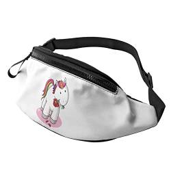 Niedliches mythisches Einhorn Eat Flower Fanny Pack Sport Casual Hüfttasche für Damen Herren Modisch von AOOEDM