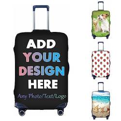 Personalisierter Gepäckschutz, Kofferbezug, fügen Sie Ihren Namen und Fototext hinzu, waschbarer Kofferschutz, kratzfester Kofferbezug, passend für Gepäck von 18 bis 33 Zoll von AOOEDM