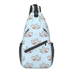 Shark Sea Animal Sling Bag, Crossbody-Rucksack, Schulter-Brusttasche für Damen Herren Outdoor-Reisen Wandern Daypack von AOOEDM