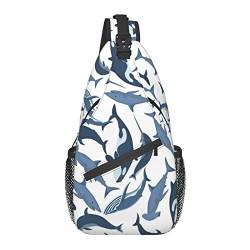 Shark Sea Animal Sling Bag, Crossbody-Rucksack, Schulter-Brusttasche für Damen Herren Outdoor-Reisen Wandern Daypack von AOOEDM