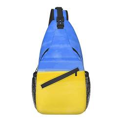 Sling Bag für Männer Frauen, für Aquarell Ukrainische Nationalflagge, Schulterrucksack Brusttaschen Crossbody Daypack für Outdoor Wandern Camping Radfahren von AOOEDM