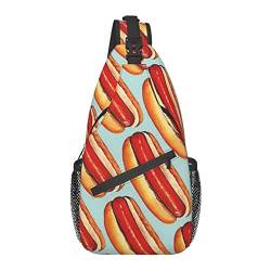 Sling Bag für Männer Frauen, für Hot Dogs, Schulterrucksack Brusttaschen Crossbody Daypack für Outdoor Wandern Camping Radfahren von AOOEDM