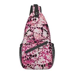 Sling Bag für Männer Frauen, für Rot Pink Tie Dye Muster, Schulterrucksack Brusttaschen Crossbody Daypack für Outdoor Wandern Camping Radfahren von AOOEDM