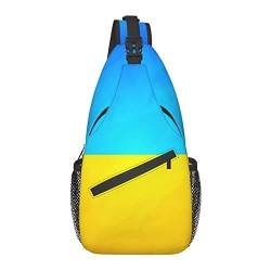 Sling Chest Crossbody Bag Anti-Diebstahl Wasserdichter Schulterrucksack Lässiger Rucksack für Sport Gym Yoga, für Ukraine Ukrainische Flagge von AOOEDM