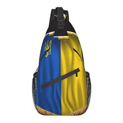 Sling Chest Crossbody Bag Diebstahlsicherer wasserdichter Schulterrucksack Lässiger Rucksack für Sport Gym Yoga, für Coole Ukraine-Flagge von AOOEDM