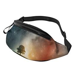 Sternenhimmel Galaxy Tree Grassland Gürteltasche Sport Casual Hüfttasche für Damen Herren Modisch von AOOEDM