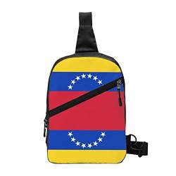 Venezolanische Flagge Sling Bag Faltbarer Brust-Schulter-Rucksack Bauchtasche Crossbody-Taschen für Männer Frauen Reisen Wandern im Freien von AOOEDM