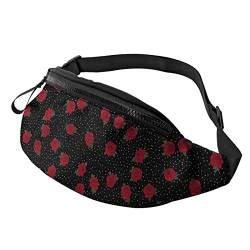 Vintage Rose Floral Dot Bauchtasche Sport Casual Hüfttasche für Damen Herren Modisch von AOOEDM