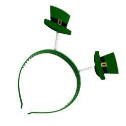 AOOOWER Irisches Kleeblatt/Hut-Stirnband, Pailletten, Patrick's Day, Stirnband, Damen, Weihnachten, glänzendes Stirnband für Festival, irisches Haarband von AOOOWER