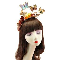 AOOOWER Schmetterlings-Fascinator, Hut, Teeparty-Hut, Schmetterlings-Kopfschmuck, 3D-Schmetterlings-Stirnband, Schmetterlings-Haarreif, Schmetterlings-Haarband, Schmetterlings-Fascinator, Hut, von AOOOWER
