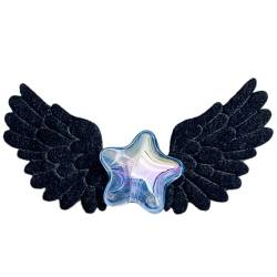 Flügel-Haarspange, stilvolle Haarspange, Flügel-Haarspange, Legierung, Acrylmaterial, Stern-Haarnadel, perfektes Geschenk für modische Liebhaber, trendiges Haar-Accessoire von AOOOWER