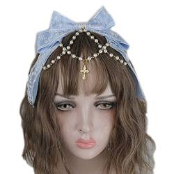 Großes Spitzen Stirnband Mehrschichtiges Spitzen Haarband Wunderschönes Ketten Haarband Süße Accessoires Spitzen Haarband Cosplay Kopfschmuck von AOOOWER