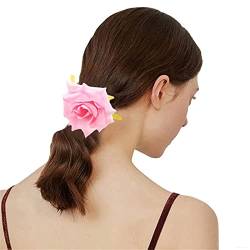 Haargummis mit Rosenmotiv, Pferdeschwanz-Halter, Blumen-Haargummis für Damen, Blumen-Haargummi, elastisches Band, Blumen-Haargummis für Frauen von AOOOWER