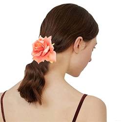 Haargummis mit Rosenmotiv, Pferdeschwanz-Halter, Blumen-Haargummis für Damen, Blumen-Haargummi, elastisches Band, Blumen-Haargummis für Frauen von AOOOWER