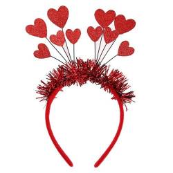 Valentinstag-Stirnband für Damen, Glitzer-Pailletten, Herz-Haarbänder, süße Liebesform, Bopper, Party-Haarschmuck, Geschenke, Seidenmaterial von AOOOWER