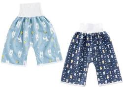 AOOPOO 2 Stück Baby Windelrock Windelhose Töpfchen Trainingshose für Kinder Töpfchentraining für Jungen Mädchen Wasserdicht Saugfähig Baby Trainerhose Kleinkind Töpfchen Hosen 0 Jahre - 8 Jahre von AOOPOO