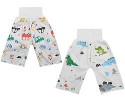 AOOPOO 2 Stück Kinder Windelrock Baby Trainingsrock Waschbar Wiederverwendbar Babywindelrock Shorts für Jungen Mädchen Wasserdicht Saugfähig Baby Trainerhose Kleinkind Töpfchen Hosen 0 Jahre - 8 Jahre von AOOPOO