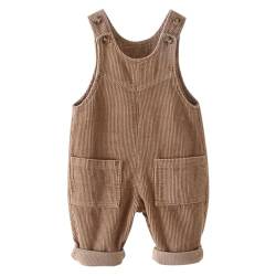 AOOPOO Baby Jungen Mädchen Cord Latzhose Hose weiche Hosenträger Hose Gr.80/86/92/98/104 Kleinkind Lange Hose Overall Spielanzug Latzhose mit Fronttasche von AOOPOO