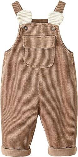 AOOPOO Baby Mädchen Jungen Cord Latzhose Straps-Overall Jumpsuit Größe 80/86/92/98/104 Einteiler Hose mit Hosenträger Frühling Herbst Kleidung von AOOPOO