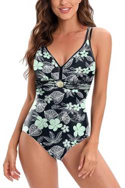 AOQUSSQOA Damen Badeanzüge Monokini Rückenfrei Bademode Swimsuit für Damen Einteiler Badeanzug(LightGreen, M) von AOQUSSQOA