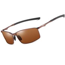 AORON Polarisierte Sonnenbrille Herren Outdoor Sportarten Schutz Brille UV400 Schutz Fahrbrille (Braun) von AORON