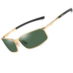 AORON Polarisierte Sonnenbrille Herren Outdoor Sportarten Schutz Brille UV400 Schutz Fahrbrille (Golden) von AORON