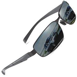 AORON Polarisierte Sonnenbrille Herren Outdoor Sportbrille CE UV-Schutz Fahrbrille Polarisiert Brille mit Federscharnier für (Grau) von AORON
