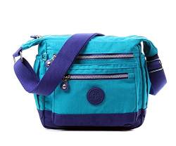 AOSSTA Damen-Umhängetasche, klein, leicht, Crossbody-Tasche für Mädchen, wasserdicht, mehrere Taschen, Schultertasche, blau / marineblau, small von AOSSTA