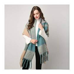 AOSUAI Schals Winter-Schals for Frauen Schal-Schal-Winter Warme Decke Schal Weibliche Quaste Plaid Schal Freizeit (Color : Color 11, Size : 200X50CM) von AOSUAI