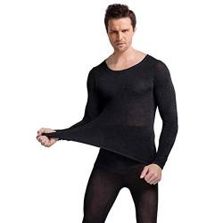 AOSUAI Thermo-Unterwäsche for Frauen Sexy Warm Long Johns for Frauen Nahtlose Winter-Thermo-Unterwäsche Set Warme Kleidung Damen/Herren Thermal (Color : Maleblack, Size : One Size) von AOSUAI