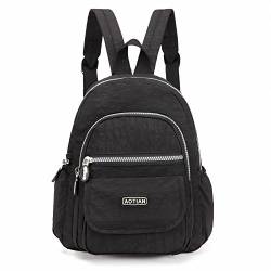 AOTIAN Mini Rucksack Für Mädchen Und Damen Leichtgewicht Kleine Lässiger Daypacks Tasche 7 Liter Schwarz von AOTIAN