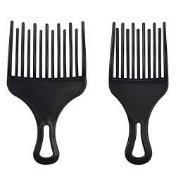 AOVNA 2 Stück Afro-Haarspieße, Haarentfernungskämme, Friseur-Styling-Werkzeug, Kunststoff, Friseur-Kamm, breite Zähne, Einsatz für lockiges Haar von AOVNA