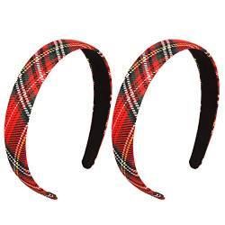 AOVNA 2 Stück Schottenkaro-Stirnband, Haarband, Damen und Mädchen, Zubehör von AOVNA