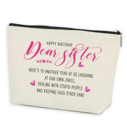 AOZHUO Lustige Make-up-Tasche für Schwester, Geburtstag, Schwester, Geschenke von Schwestern, Bruder, Make-up-Tasche, Schulabschluss, Dankeschön, Weihnachten, Geburtstag, Mehrfarbig 0711, 9.7" W x 7" von AOZHUO