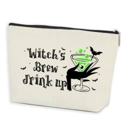 Halloween Make Up Bag Witchy Gifts Halloween Party Favor Witchcraft Supplies Makeup Organizer Bag Cosmetic Bag Witch Stuff Travel Essentials Wicca Goth Birthday Gifts for Women Female Coworkers, von AOZHUO