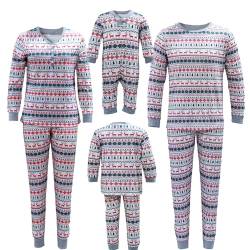 APAELEA Weihnachts Pyjama Damen Herren Kinder Weihnachts Schlafanzug Weihnachtspyjama Familie Set,Mehrfarbig,2-3 Jahre von APAELEA