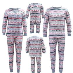 APAELEA Weihnachts Pyjama Damen Herren Kinder Weihnachts Schlafanzug Weihnachtspyjama Familie Set,Mehrfarbig,3-4 Jahre von APAELEA