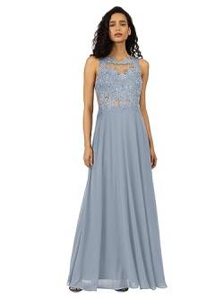 APART Abendkleid aus Chiffon und Rockpart mit Satinfutter, Rauchblau, 46 von APART Fashion