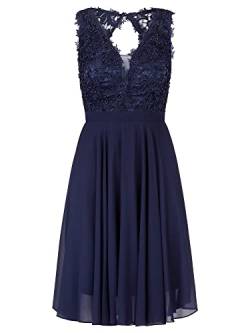 APART Cocktailkleid mit weitem Rockpart aus zartem Chiffon, Navy, 36 von APART Fashion