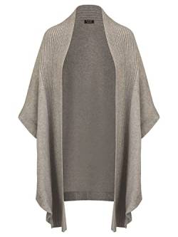 APART Fashion Damen Apart Knitted Poncho Side with Narrow Valance Cardigan Sweater, Grau, L EU von APART Fashion