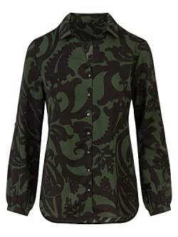 APART Fashion Damen Bluse Blouse, Schwarz-grün, 36 EU von APART Fashion