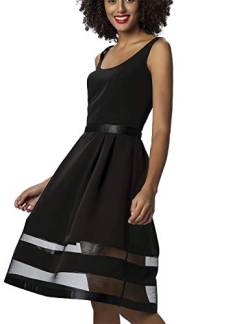 APART Fashion Damen Dress with Mesh Partykleid,per Pack Schwarz (schwarz schwarz),42 (Herstellergröße:42) von APART Fashion