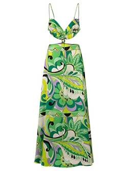 APART Fashion Damen Kleid Dress, Grün-Multicolor, 36 EU von APART Fashion