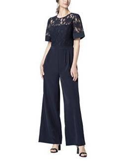 APART Fashion Damen Overall with lace Jumpsuit, Blau (Nachtblau Nachtblau), (Herstellergröße: 34) von APART Fashion