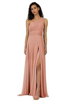 APART One-Shoulder Abendkleid mit Plissee-Drapierung vorne, Rose, 42 von APART Fashion